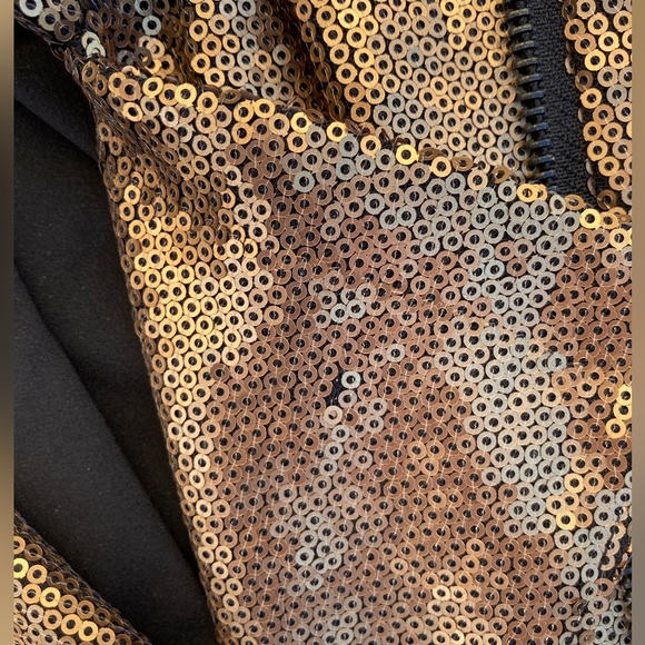 W118 by Walter Baker ronnie jacket size M in gold sequined biker jacket - Picture 8 of 15